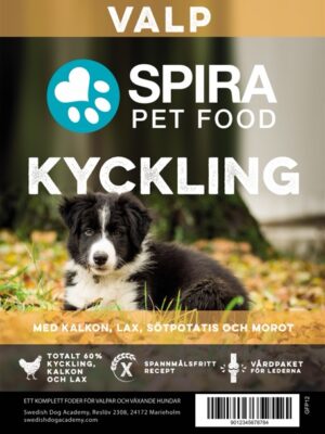 SPIRA hundfoder - Valp - Kyckling & Kalkon 12kg