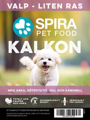 SPIRA hundfoder - Valp (liten ras) - Kalkon & Anka 2kg