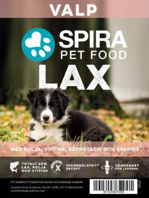 SPIRA hundfoder - Valp - Lax 12kg