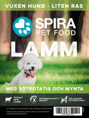 SPIRA hundfoder - Lamm (för små hundar) 2kg